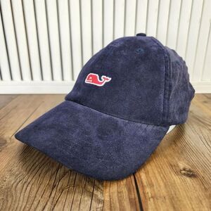Vineyard Vines Baseball Hat Navy Blue Velour Pink Whale Logo Strapback Coastal